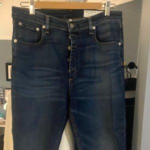 Rag & Bone Nina High Rise Ankle Skinny Jeans - Button Fly and Raw Hem. Like New!